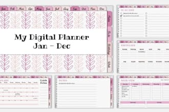 create hyperlinked digital planner, hyperlinked planner, interactive PDF planner