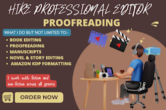 be your book editor, proofreading, novel, story editing, kdp, manuscript