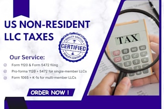 file US tax returns 1120, 5472, 1040, 1065 for foreign owned llcs