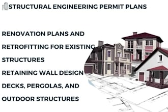 create foundation plan with structural details, framing plan for wood, concrete