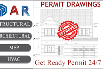 do permit drawings, architectural structural floor plan, mep, site plan in 24hrs
