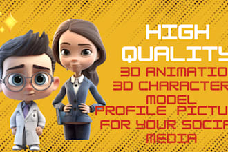 design 3d character model and avatar for your instagram facebook profile