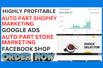 do auto part shopify store marketing via klaviyo facebook ads store promotion