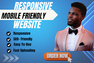 create a responsive website mobile optimized and mobile friendly, design, fix