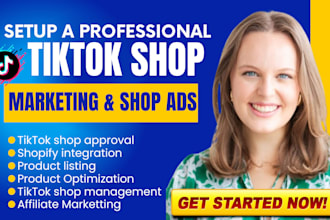 setup and approve tiktok shop rejected listing, affiliate outreach and shop ads