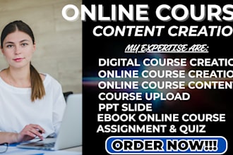 online course content, course creation, course curriculum on teachable