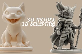 3d character model 3d sculpting cartoon character for game and animation