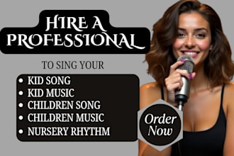 write and sing kid song, children song, nursery rhythm and children music