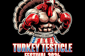 create a vintage turkey mascot t shirt design