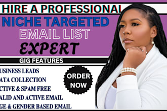 build verified email list for any business,niche targeted email