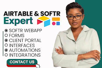 setup airtable database, airtable automation, softr web app, airtable softr app