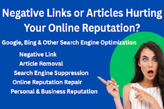 push down negative links online reputation management mugshots bad articles