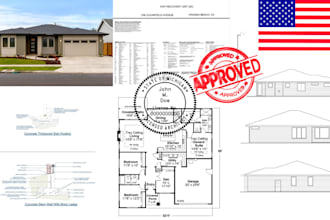 draw architecture floor plan engineering drawing permit drawing, architect stamp
