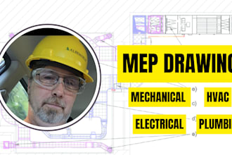 design hvac, electrical, plumbing mep drawing and commercial permit plans