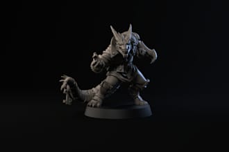 design custom 3d miniature,dnd character,tabletop  figurine, zbrush toy stl file