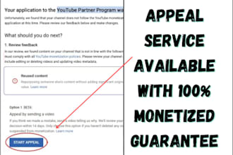 provide youtube reuse, deceptive, and violation appeal video