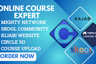 setup and manage your skool, mighty network, circle so,or kajabi community