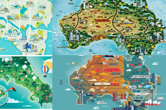 festival map illustration fantasy map 3d isometric event map tourist map dnd map