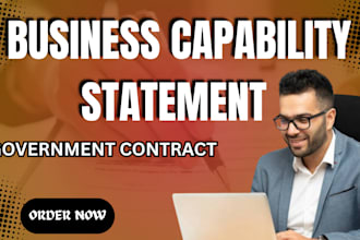 design a federal government capability statement in 15hours government contract