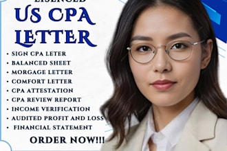 audit US financial statement, CPA comfort letter, mortgage letter, profit n loss