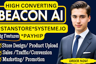 setup, optimize stanstore, beacons ai, systemeio and sales funnel for conversion