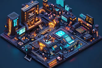 create 2d isometric illustration or map