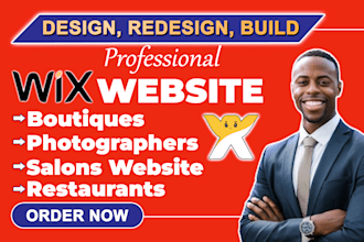 design a wix website for photographers, salons, boutiques, restaurants