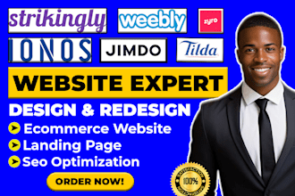 design or redesign strikingly, jimdo, ionos weebly tilda, zyro, carrd website