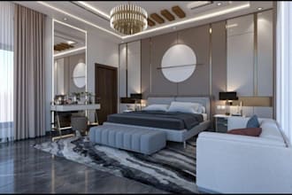 model 3d luxurious livingroom,cgi bedroom, patio,stylish house setting,d5 render