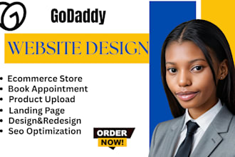 build godaddy website builder landing page ecommerce development design redesign