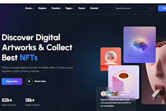 design responsive web3 crypto website, modern 3d interactive blockchain website