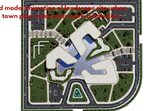 3d model animation of landscape site urban town plan masterplan park subdivision