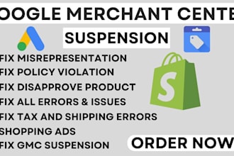 google merchant center suspension, gtin issues, and misrepresentation errors