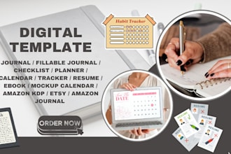 create digital product, digital planners, etsy digital products fillable journal