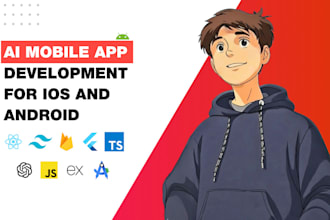 develop ai mobile app, ai chatbot, ai saas app, ios, android app with custom ai