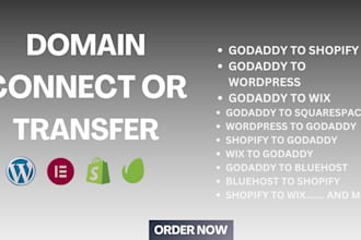 transfer domain connect domain transfer domain to wordpress shopify wix