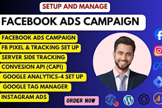 set up and manage facebook instagram ads with fb pixel for properly growth