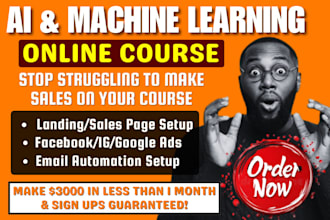 udemy online course promotion, kajabi ai machine learning ebook sales marketing