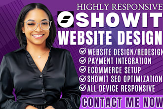 design a responsive showit website, redesign and customize showit website,showit