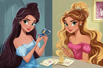 create unique artistic illustrations in disney style
