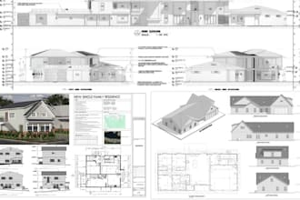 do complete architectural set drawings, landscape architect, blueprint drawing