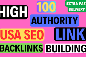 100 high authority white hat SEO backlinks service, USA link building