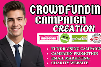 create and promote fundraising campaign gofundme kickstarter charity website