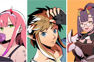 draw anime portrait or orginal character avatar for you pfp