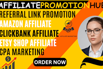 affiliate referral link promo, clickbank affiliate marketing, amazon, etsy shop