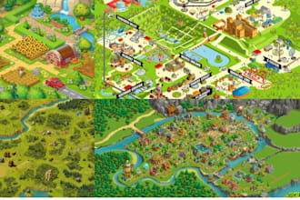 do vector travel map illustration wedding map farm map game map fantasy city map