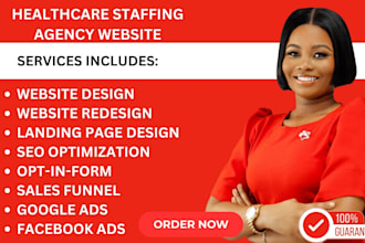 design healthcare staffing agency website, homecare website, medical website