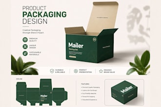 product packaging design, box design, die cut line