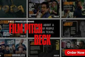 do film pitch deck presentation design, tv show, power point, investor pitch