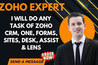 do any task of zoho crm one forms sites desk assist lens